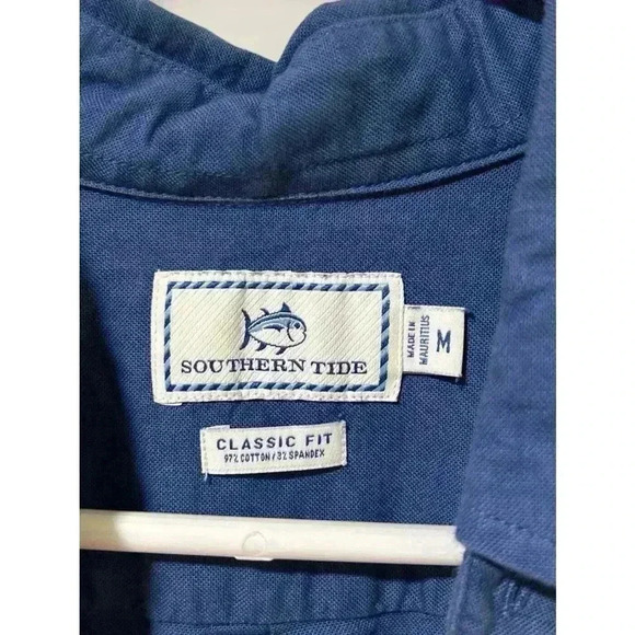 Southern Tide Classic Fit Button Down With Southern Tide Under Collar, Size Med - Picture 3 of 12